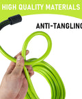 Heavy Duty 50 Ft Pressure Washer Hose 3600 PSI Flexible Kink Resistant Extension With Quarter Inch Quick Connect Green