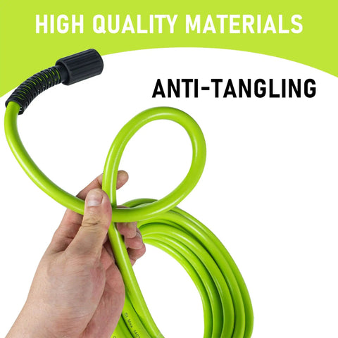 Heavy Duty 50 Ft Pressure Washer Hose 3600 PSI Flexible Kink Resistant Extension With Quarter Inch Quick Connect Green