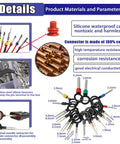 Connector Pins Kit Pro Grade For Automotive Wiring Crimped Terminal Pins With 1mm To 3 5mm Male And Female Seals