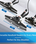 Killer Portable Handheld Heat Sealer For Mylar And Foil Bags Eight Inch Wide Jaw Super Easy Grip Fast Heat Up on display.