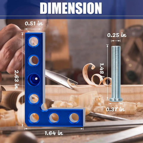Dead Accurate Mini Center Finder For Woodworking Enthusiasts Featuring A 90 Degree Layout Square With Dowel Pins To Nail Projects Without Breaking A Sweat, showing dimensions and details.