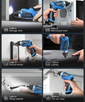 Heavy Duty 8V Cordless Electric Screwdriver Delivering 10 Nm Peak Torque And 11 Precision Speeds For Rough Construction and fastening frames and cabinets.