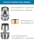 Swivel Aerator Faucet Adapter Kit For Garden Hose Connect Kitchen Sink To Hose With 3/4 Inch Standard Male Thread Multi-Thread Chrome Finish No-Fuss Leak-Free Setup For Any Garden Hose, chrome brass fittings