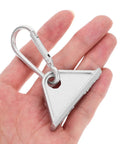 Top Notch Silver Aluminum Triangle Sliding Hooks For T Slot Tracks shown in hand, highlighting durability and size.