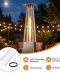 Replacement Glass Tube For Four Sided Pyramid Patio Heater, 49.5 Inches Tall, Four Inch Diameter, Borosilicate Glass