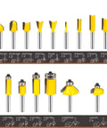 Complete Pro DIY Woodworking Router Bit Set With Quarter Inch Shank 35 Piece Set For Edge Routing And Joinery