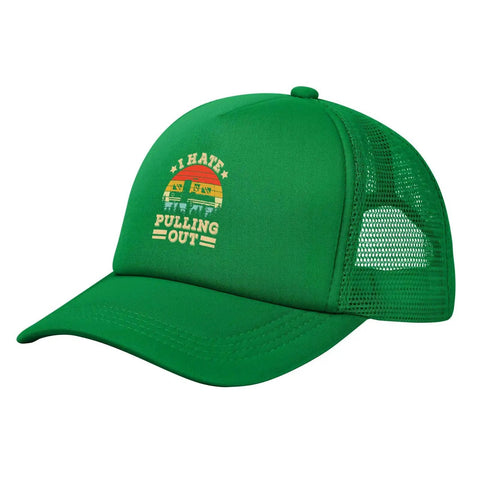 Dope Funny Camper RV And Trailer Trucker Hat Mesh Baseball Cap For Men Women Dad Green Lightweight Polyester Blend