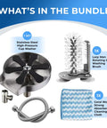 Bundle with Glass Rinser For Kitchen Sink Stainless Steel Cup Washer including accessories and cleaning tools as pictured