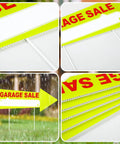 12 Pack Double Sided Neon Arrow Garage Sale Signs With Stakes 17 X 6 Inches High Visibility This Way Plastic Decoration Yellow And Red Great For Yard Sales Flea Markets Or Pop Up Events Easy To See From Afar. neon arrow garage sale sign with stake, yellow and red