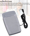 Top Shelf Foot Controller Pedal For Home Sewing Machines With Attached Cord Dead Even Speed Control Compatible With Eversewn Singer Huskystar Models Ironclad Replacement Piece, gray plastic pedal with cord.