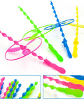 Colorful toys from 40 Piece Large Flying Disc Toy Set With Swirly Sticks, Rings, Plastic Propeller Spinners, Dragonfly Saucers And Launchers For Kids, Party Favors And Gifts, Easy Launch, Fun Outdoors, 13 Inch Sticks And 6 Inch Discs
