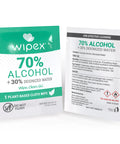70 Percent Isopropyl Alcohol Wipes Individually Wrapped Sachets For Electronics And Tech Gear Dispensing Box 100 Count Pack Quick Drying IPA Wipes For Screens And Surfaces front view of sachets