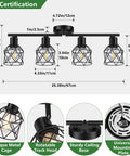 Diagram of Four Light Semi Flush Mount Ceiling Light with dope rotatable track heads and metal cage adjustable arm.