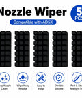 Top Shelf 3D Printer Tool Kit Featuring Slick Nozzle Cleaning Brushes And Heavy Duty Clog Poke Needles For Spotless Hotend Care And Hassle Free Daily Maintenance Gear, set of 5 silicone nozzle wipers for cleaning.