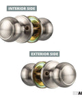 Passage Door Knob For Hall And Closet Doors In Satin Nickel Non Locking Interior Round Door Handle Colonial Finish