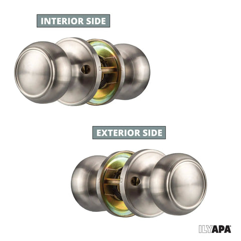 Passage Door Knob For Hall And Closet Doors In Satin Nickel Non Locking Interior Round Door Handle Colonial Finish