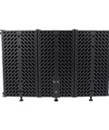 Foldable Soundproof Recording Panel With Abs And Eva Foam Acoustic Treatment Stand Mount Vocal Booth Panel, black perforated design, 255x138mm.