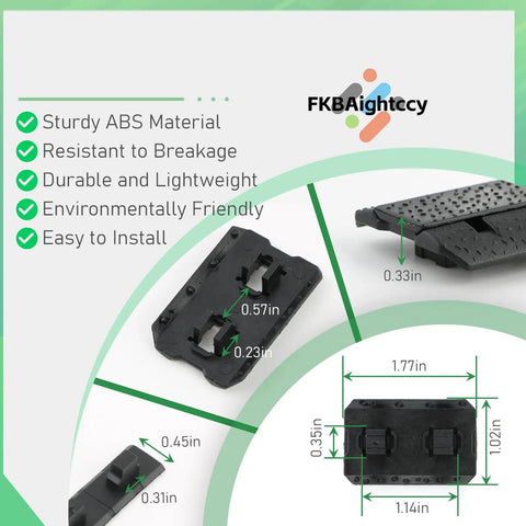 12 Pack Wide Rail Pressure Switch Cable Guides Clips For M System Black Premium Aluminum Alloy Cable Guides with dimensions.