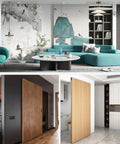 Slick Hidden Track Sliding Door Hardware With Invisible Floor Rail For Bedrooms And Bathrooms Featuring Soft Close Mechanism, showcased in modern interiors.
