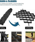 Heavy Duty Ground Grid For Driveway Stabilization And Slope Landscaping Honeycomb Drainage Grid For Grass And Rock Fill folded and unfolded view