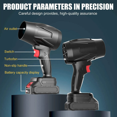 Dual Battery Cordless Leaf Blower With Charger Lightweight Handheld Dust Blower 450000 RPM High Speed Motor Adjustable Speed