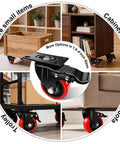Tough As Nails 3 Inch Heavy Duty Caster Wheels With Dual Swivel Brakes Set Of 2 Polyurethane Silent Rollers on furniture and carts.