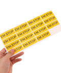 Emergency Stop Label Stickers Set 15 Yellow PVC Decals for Industrial Equipment Panels Weatherproof and Wear Resistant Safety Signs