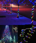 50ft 360 LED Rope Lights Outdoor Multicolor Waterproof Connectable Flexible Tube Lights With 8 Modes wrapped around trees