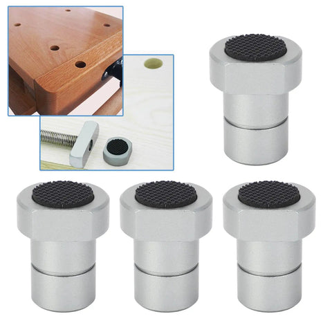 4 Pack 3/4 Inch Bench Dogs For Woodworking, Aluminum Alloy With Anodized Finish, detailed view of bench dog and accessories