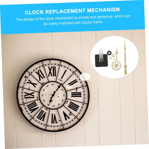 DIY Wall Clock Kit With Battery Powered Quartz Movement, Heavy Duty Mechanism and Hands on White Wall