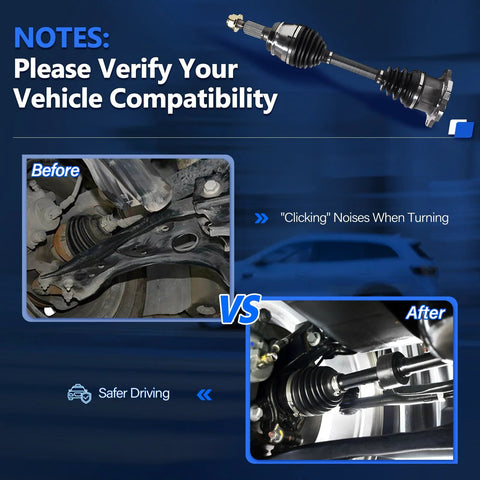 Chevy Silverado 1500 Front CV Axle Pair Left And Right Driver Passenger Side For 1999 Through 2007 Silverado 1500 installation comparison