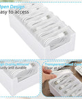 4 Pack Cable Organizer Box With 28 Clear Compartments For Switch Cords And Power Cables Desktop Cable Management Box Charger Storage Case Office And Home Desk Accessory Transparent Durable Design Easy Access, clear plastic desk box with cords