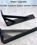 Badass Heavy Duty Shelf Brackets Featuring Rust Proof Powder Coated Steel Wall Mount For Industrial Style Storage Racks, black metal double support frame.
