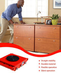 Heavy Duty Machinery Mover Skate Dolly With 15T Capacity, red industrial transport roller, helping to move large furniture.