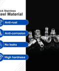 Wayona 8-piece stainless steel pressure washer quick-connect fittings (3/8 in), front view.
