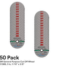 Image of 50-pack General Purpose Cut Off Wheel 3 In 1/16 In By 3/8 In Resin Bonded for auto body sheet metal cutting