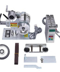 Heavy Duty Electric Belt Sander, 1 Inch By 30 Inch Abrasive Grinder For Industrial Polishing And Sharpening Tasks shows all steel parts and motor components.