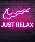 Just Relax Pink LED Neon Sign For Wall Decor Bedroom Game Room Party Bar USB Powered With Dimmable Switch Bright Neon Light