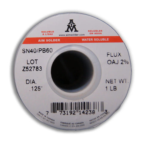 40 To 60 Acid Core Flux Solder Wire For General Repairs, 0.125 Inch Diameter, 454 Grams And 16 Ounces spool label