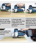 Heavy Duty Electric Strapping Machine With Hot Melt Welding And Adjustable Tension For Half To Three Quarter Inch Pp Pet Straps overview of operation steps
