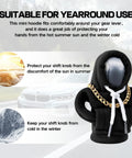 Cute black gear shift hoodie car accessory with universal fit, featuring gold chain, shown in sunny and snowy settings.