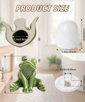 Six Piece Ceramic Frog Toilet Bolt Cover Set Includes Universal Screw Caps With Washers No Sweat Install Hardware Kit. Size details displayed.