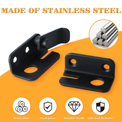 Heavy Duty Stainless Steel Flip Latch With Slide Bolt In Matte Black For Barn Cabinet Pet Cage Garden Garage And Window Doors Tough As Nails Lock Catch