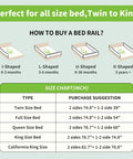 One Piece Adjustable Height Toddler Bed Rail Fits Twin Full Queen King Beds With One 74.8 Inch Side Easy Install size chart