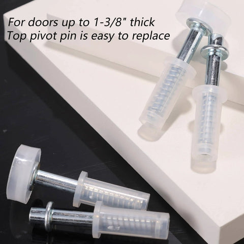 Close-up of Bi Fold Door Top Roller Guide Wheel And Top Pivot Spring Loaded Bifold Closet Door Repair Kit components.