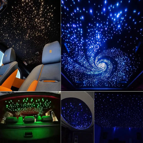 Compact Starlight Headliner Fiber Optic Lights Kit With Two Hundred Fibers Six Point Five Feet Long Six Watt Mini Size in cars