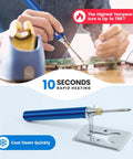Cordless Soldering Kit With USB Rechargeable Battery in use, showing rapid heating feature, ideal for circuit board work