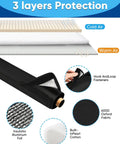 Outdoor AC Pipe Insulation Sleeve Wrap showing 3-layer 600D Oxford Cover and materials for outside hoses, easy install with straps.