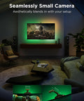 TV Backlight 3 Pro With HDR Triple Camera, Syncs To 75 85 Inch Screens, Ultra Clear HDR Image Capture For Brighter Highlights And Deeper Shadows, High Precision Triple Camera System, Perfect For An Immersive Movie Night And Gaming Setup mounted on wall TV