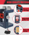 Doweling Jig Kit For Woodworking With Adjustable Width For Perfect Straight Holes Pro Grade Setup Includes 3 Drill Guide Bushings